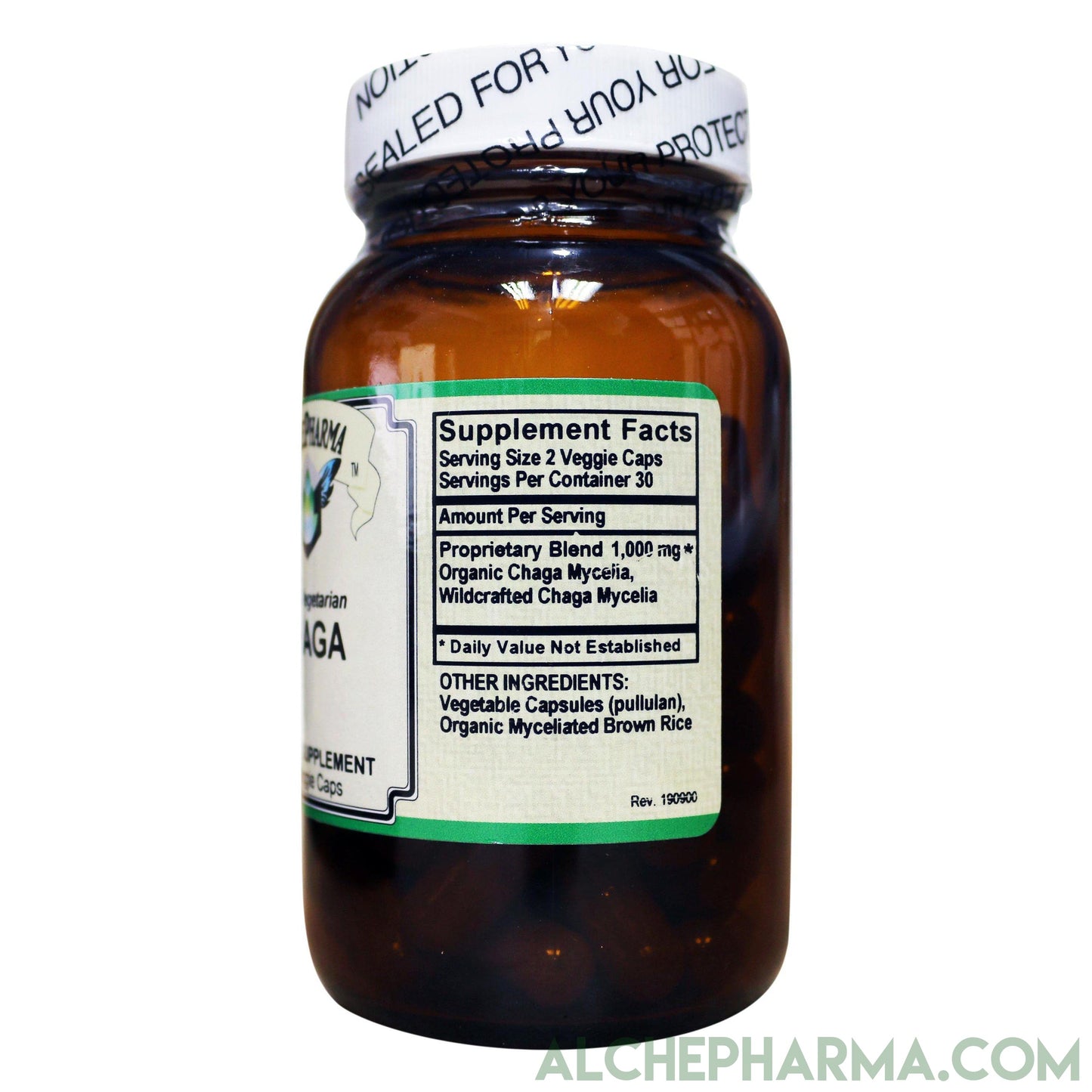 CHAGA Mycelia , Organic and Wild Crafted Mix 500mg per Vcap PARVE-Mushroom-AlchePharma