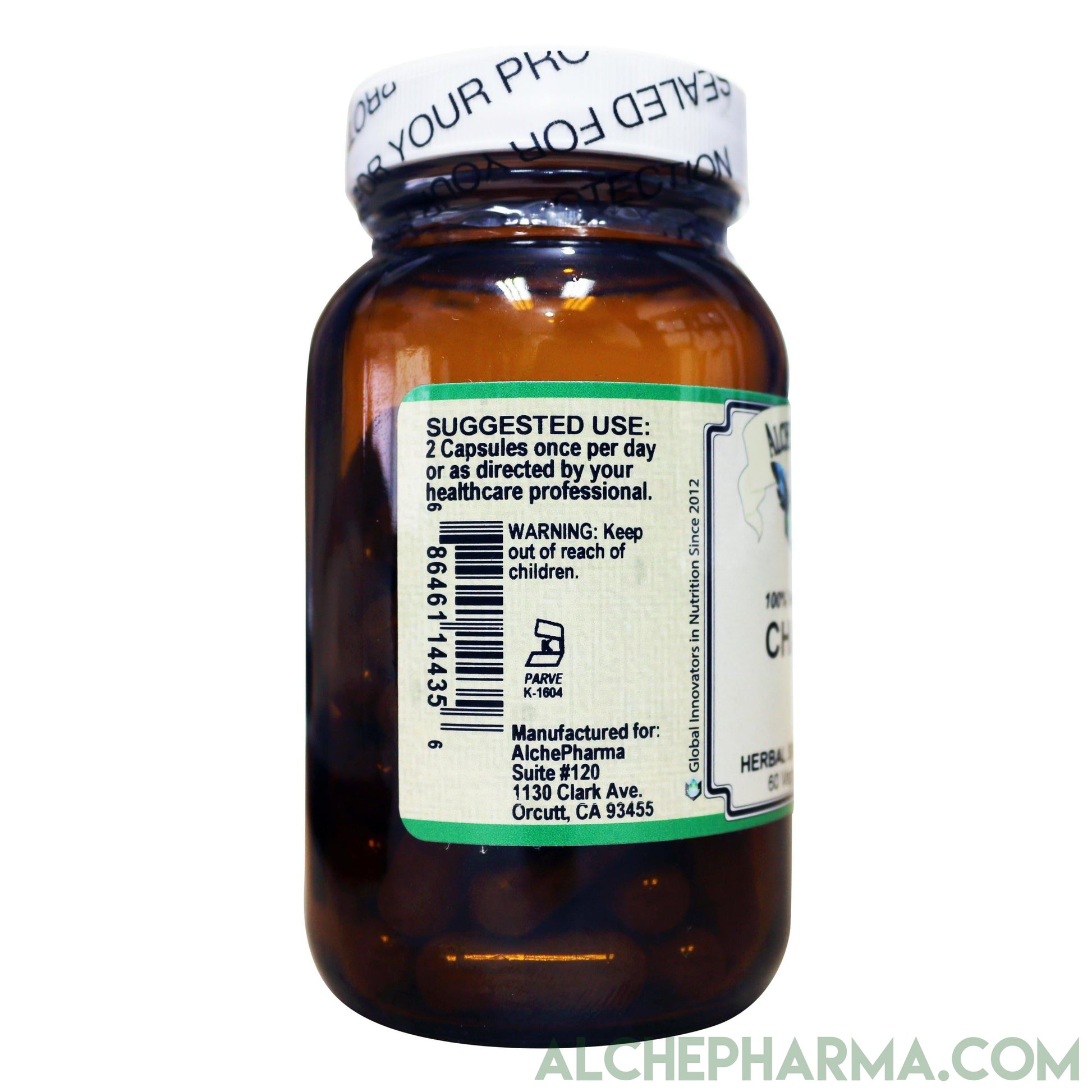 CHAGA Mycelia , Organic and Wild Crafted Mix 500mg per Vcap PARVE-Mushroom-AlchePharma