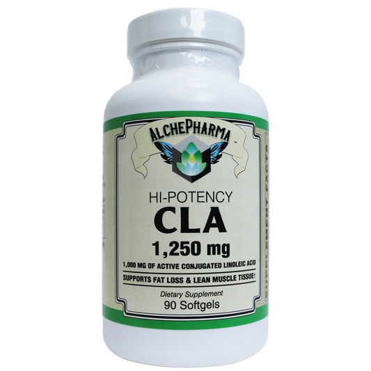 CLA (True Active Conjugated Linoleic Acid) • High Potency - Optimal 1:1 ratio of isomers• 1,250mg Softgels-Weight Management-AlchePharma