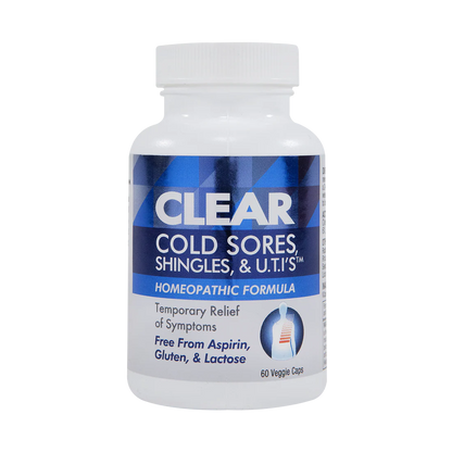 Clear Cold Sores, Shingles and U.T.I.'s - Homeopathic Formula - 60 Capsules