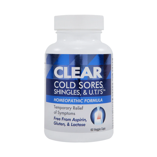 Clear Cold Sores, Shingles and U.T.I.'s - Homeopathic Formula - 60 Capsules