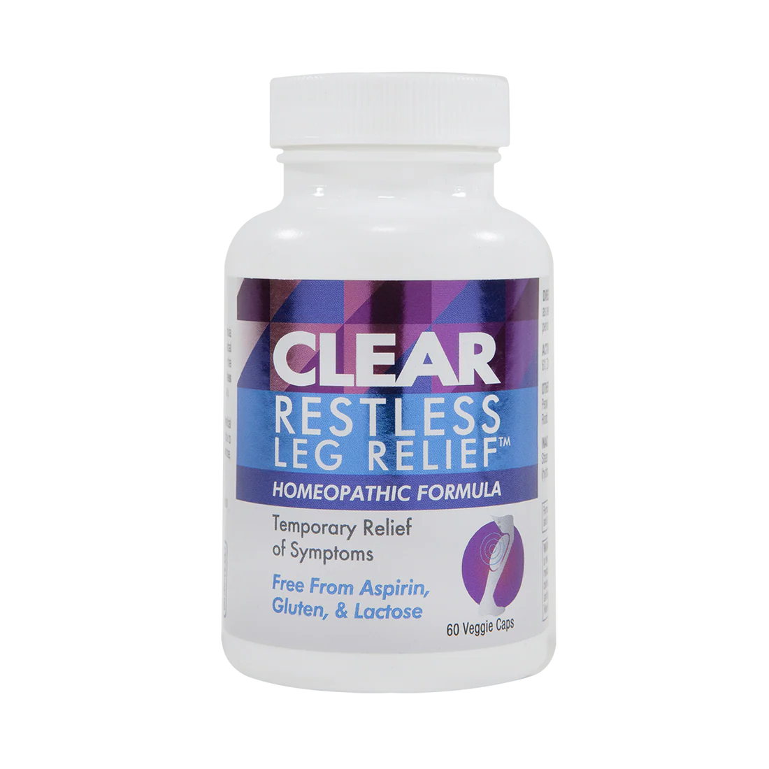 Clear Restless Leg Relief - Homeopathic Formula - 60 Capsules