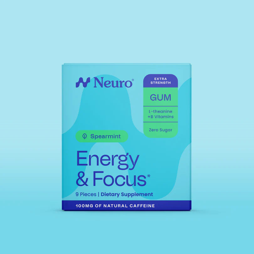 Energy & Focus Gum Spearmint 9 Pieces
