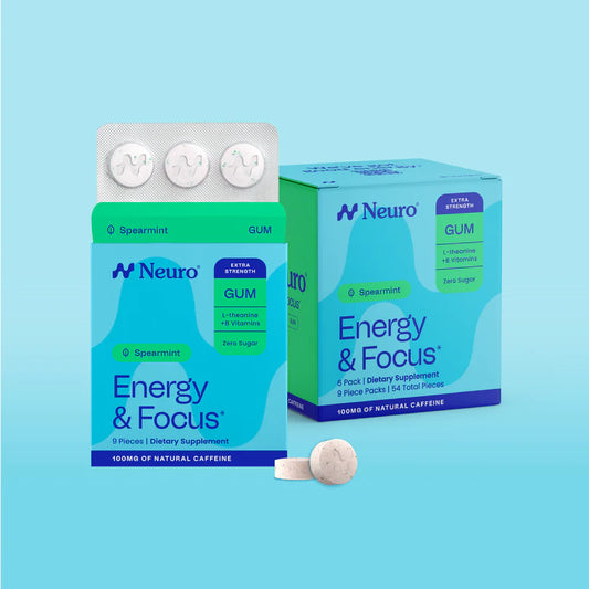 Energy & Focus Gum Spearmint 9 Pieces