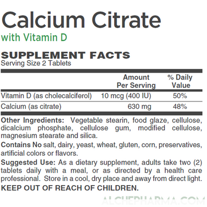 Calcium Citrate with Vitamin D Tablets-Mineral-AlchePharma