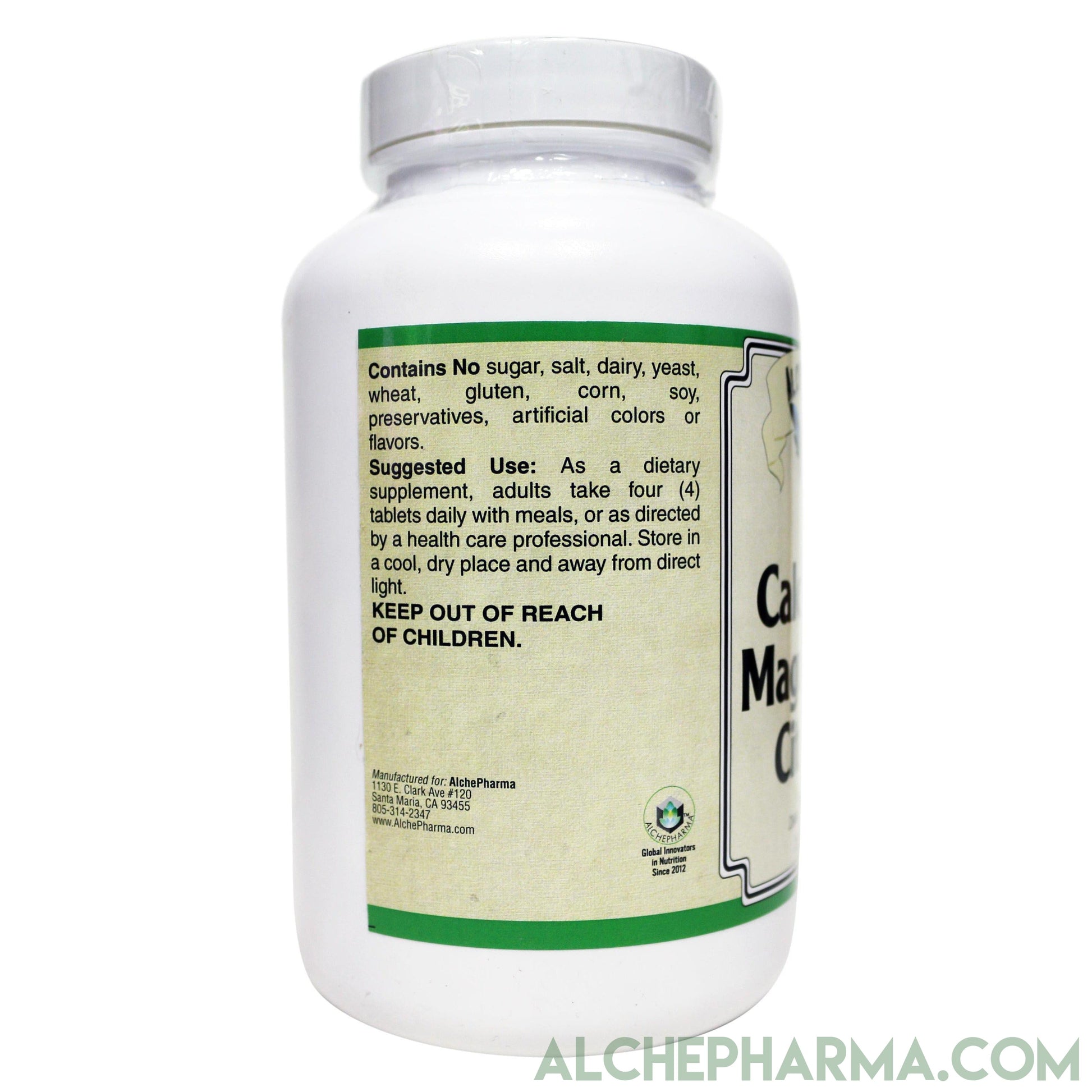 Calcium Magnesium Citrates- Bone Health support, with added Vitamin K & D and Boron-Minerals-AlchePharma