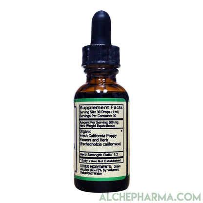 California Poppy Tincture From Organic Flowers ( True Eschscholzia Californica )-Herb-AlchePharma