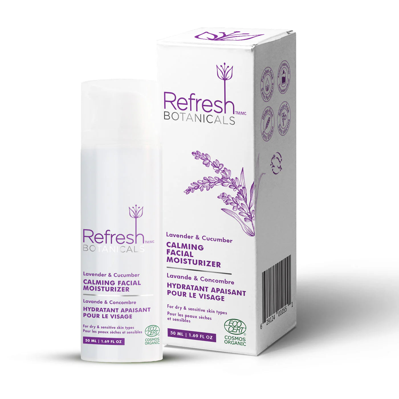 Calming Facial Moisturizer - Lavender & Cucumber - 50 mL