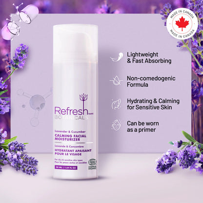 Calming Facial Moisturizer - Lavender & Cucumber - 50 mL