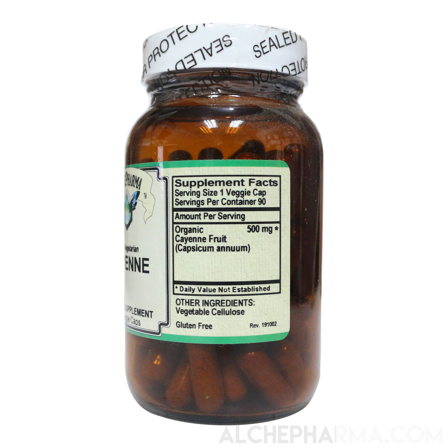 Cayenne Fruit - Organic 500mg Capsicum Annuum PARVE K-1604 - Vcaps-Herbs-AlchePharma