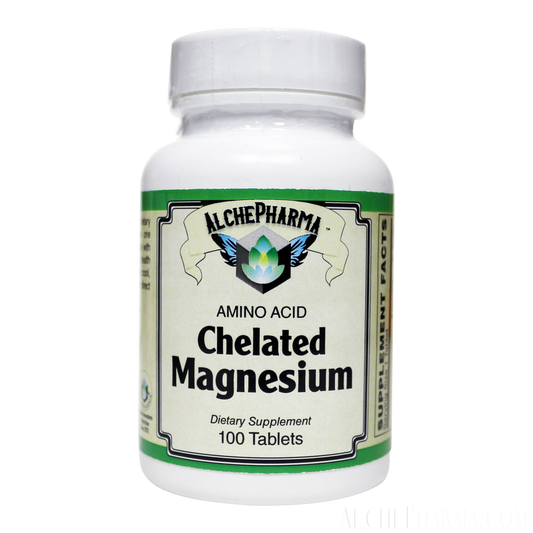 Chelated Magnesium AA Chelate 100mg - Low Dose for Sensitive Stomachs-Minerals-AlchePharma