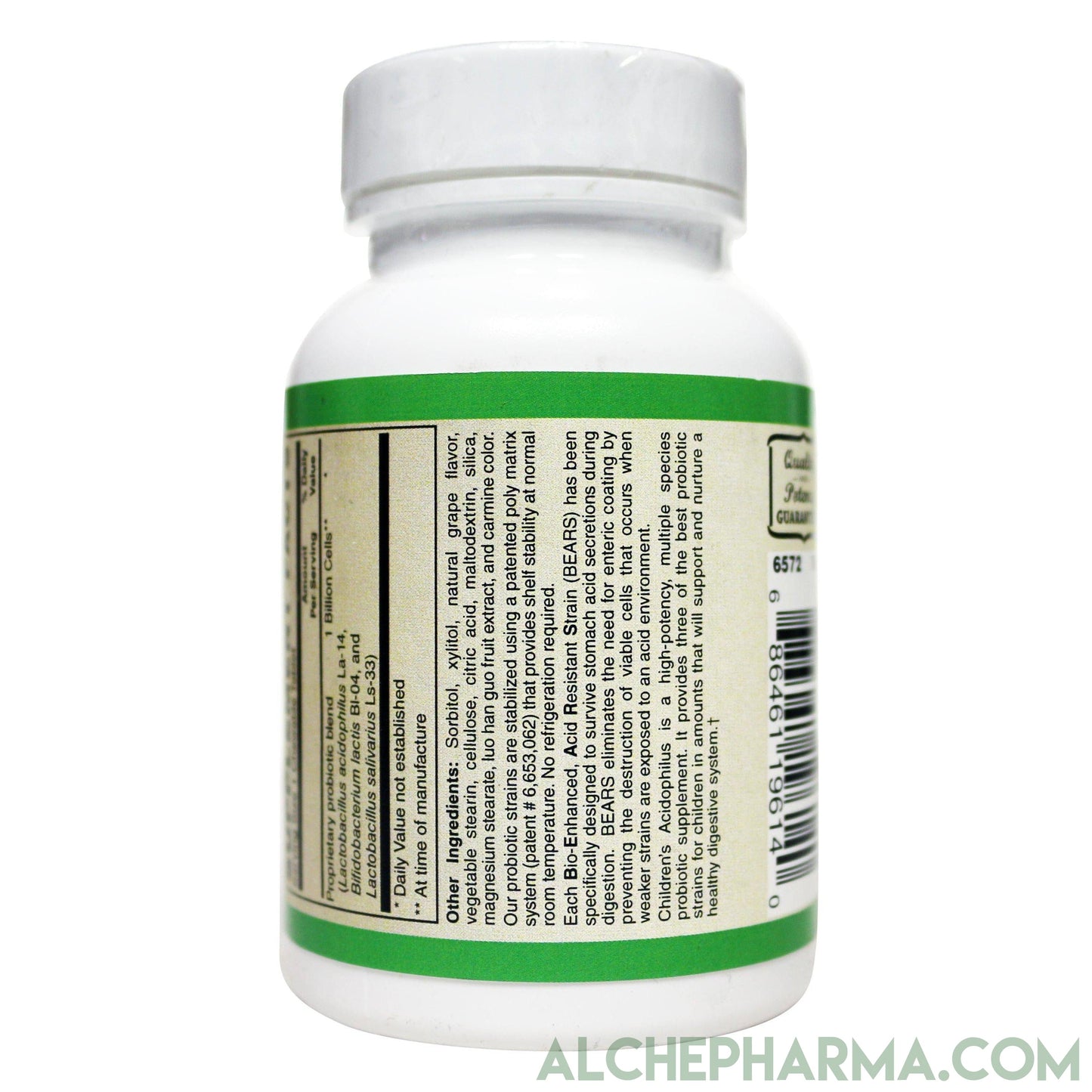 Children's Acidophilus Chewable [ Dairy and Gluten Free, Shelf Stable, Acid Resistant Grape Flavor ]-Probiotics-AlchePharma