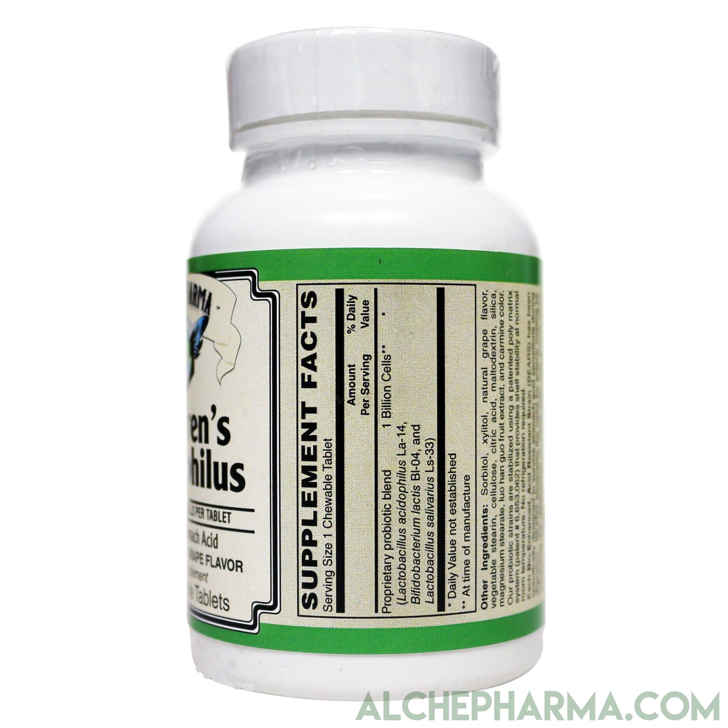 Children's Acidophilus Chewable [ Dairy and Gluten Free, Shelf Stable, Acid Resistant Grape Flavor ]-Probiotics-AlchePharma