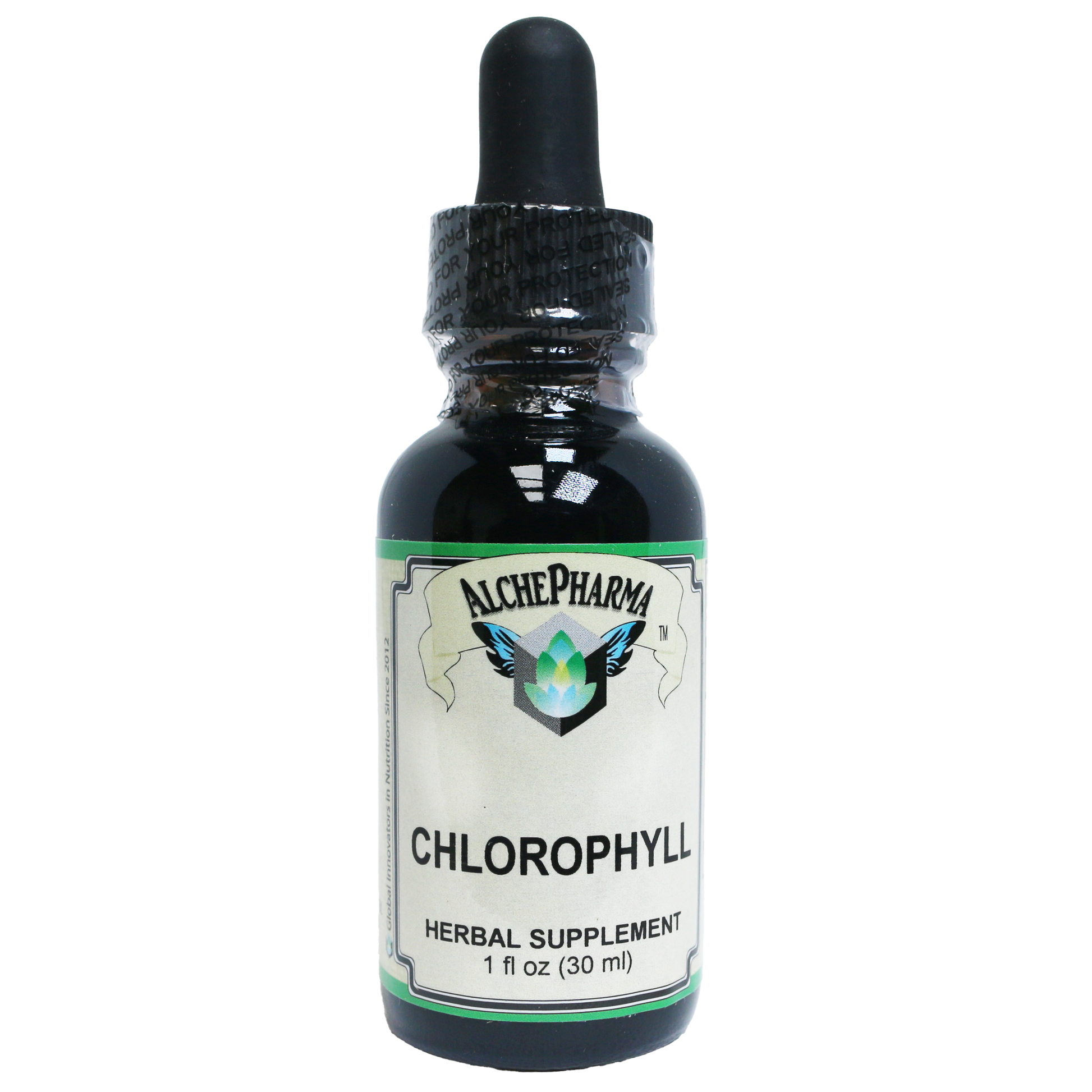 Chlorophyll from Mulberry Leaf as Sodium Copper Chlorophyllin ( 2mg copper per 15 drops) w/ Peppermint Essential Oil-Herbal-AlchePharma