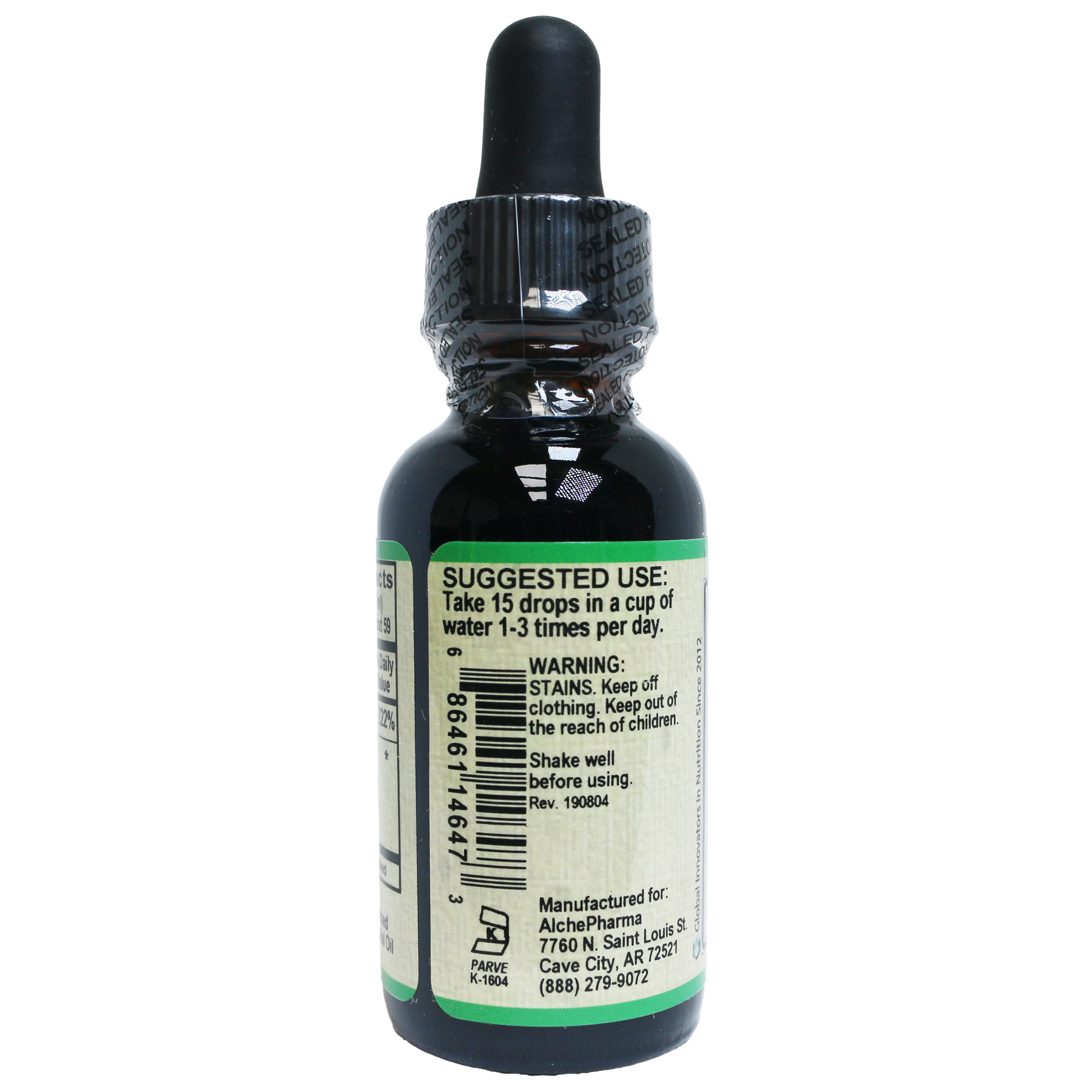Chlorophyll from Mulberry Leaf as Sodium Copper Chlorophyllin ( 2mg copper per 15 drops) w/ Peppermint Essential Oil-Herbal-AlchePharma