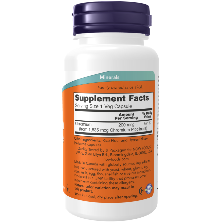 Chromium Picolinate 200 mcg Veg Capsules-Minerals-AlchePharma
