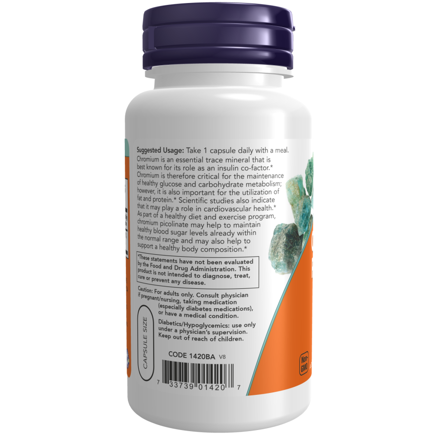 Chromium Picolinate 200 mcg Veg Capsules-Minerals-AlchePharma