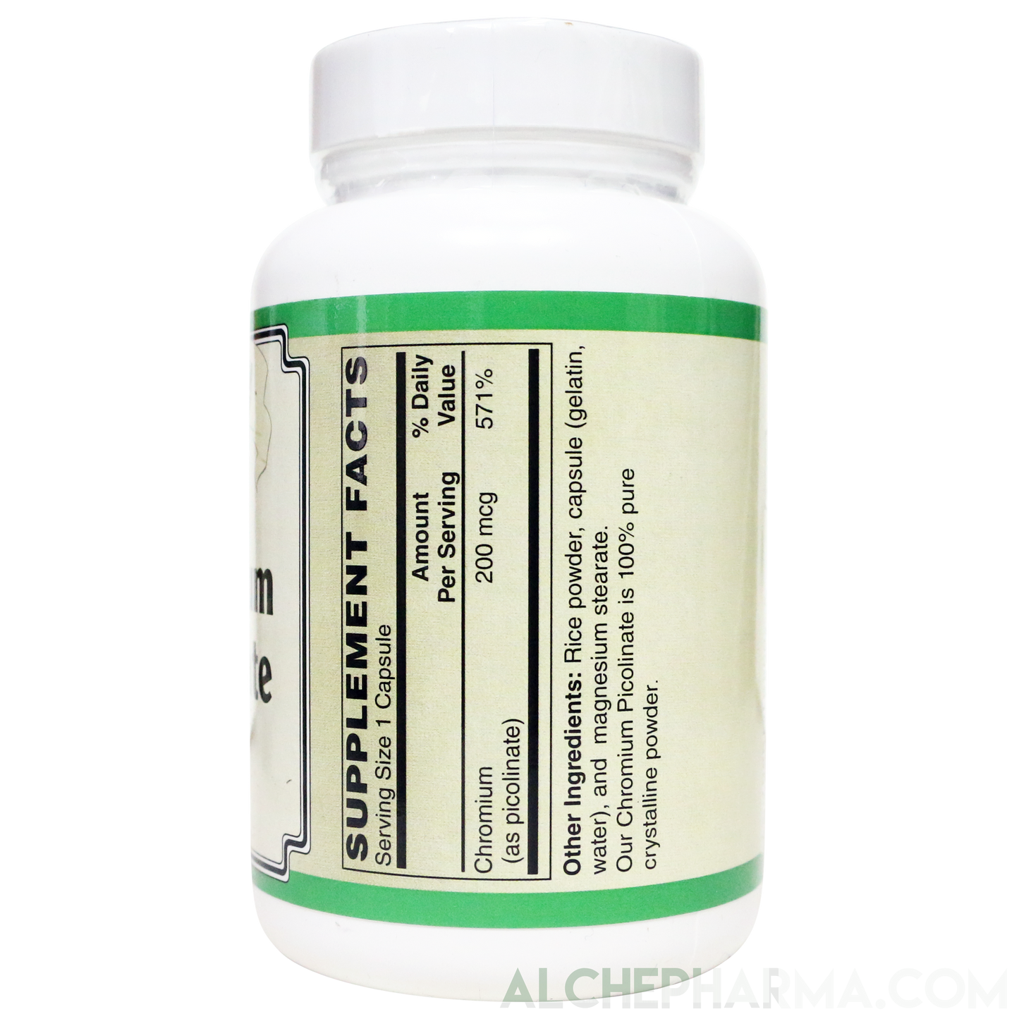 Chromium Picolinate (Chelated to picolinic acid) 200 mcg.-Mineral-AlchePharma