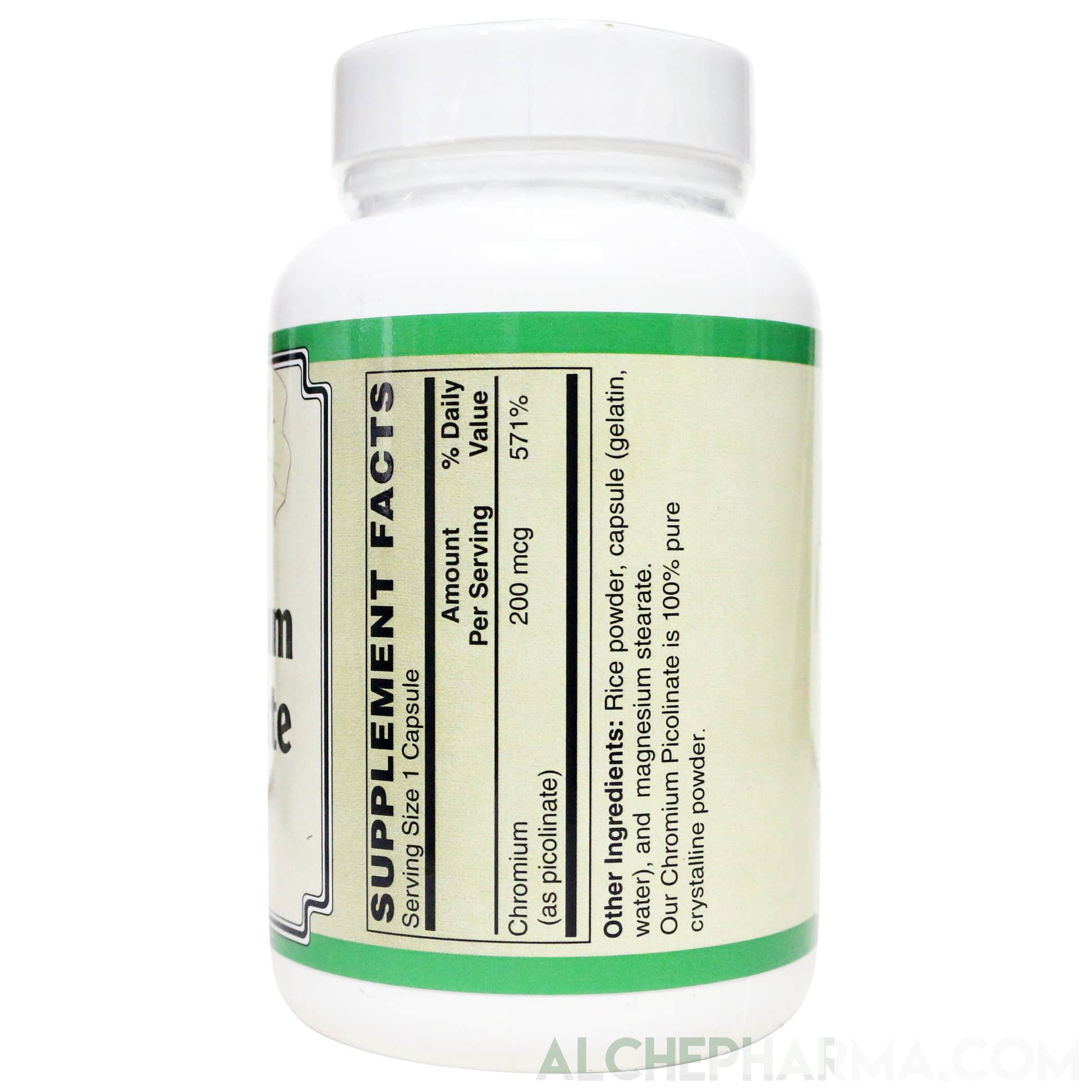 Chromium Picolinate (Chelated to picolinic acid) 200 mcg.-Mineral-AlchePharma