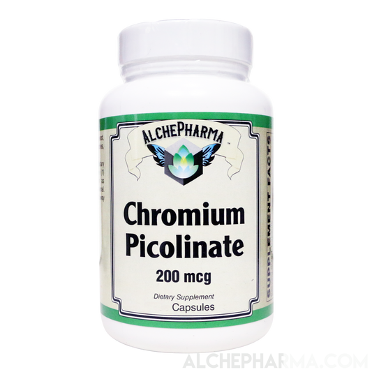 Chromium Picolinate (Chelated to picolinic acid) 200 mcg.-Mineral-AlchePharma