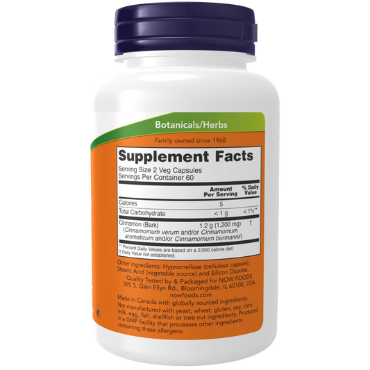 CINNAMON BARK 600MG 120 VCAPS-Herbs-AlchePharma