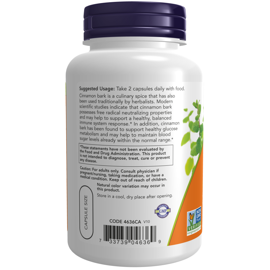 CINNAMON BARK 600MG 120 VCAPS-Herbs-AlchePharma