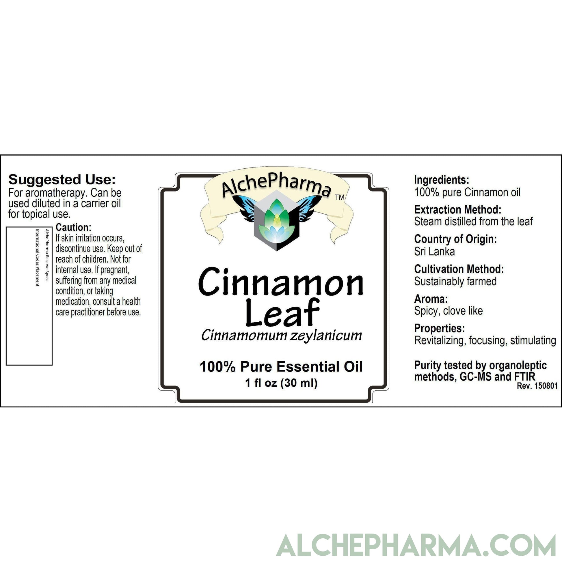 Cinnamon Leaf 100% Pure Essential Oil ( Country of Origin, Sri Lanka ) - Cinnamomum Zeylanicum )-Essential Oils-AlchePharma