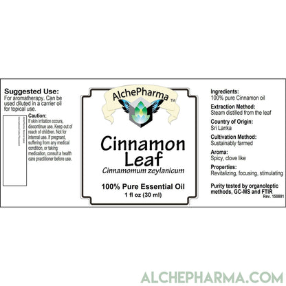 Cinnamon Leaf 100% Pure Essential Oil ( Country of Origin, Sri Lanka ) - Cinnamomum Zeylanicum )-Essential Oils-AlchePharma