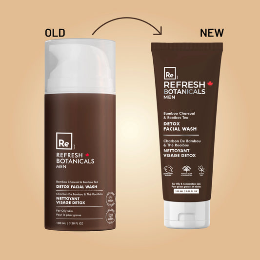 Detox Facial Wash - For Men, with Bamboo, Charcoal & Rooibos - 100 mL