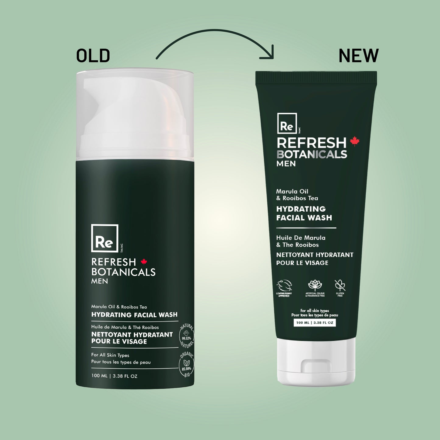 Hydrating Facial Wash - For Men, with Marula Oil & Rooibos - 100 mL