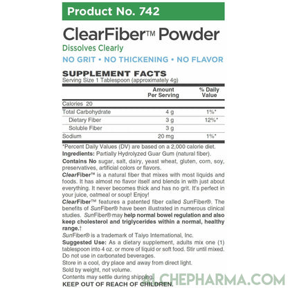 ClearFiber™- An all-natural prebiotic soluble fiber (tasteless , dissolves clear )-AlchePharma
