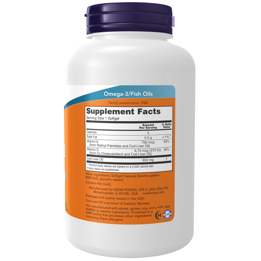 Cod Liver Oil 650 mg Softgels-Nutritional Oils-AlchePharma