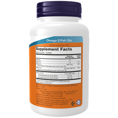 Cod Liver Oil, Extra Strength 1,000 mg Softgels-Nutritional Oils-AlchePharma