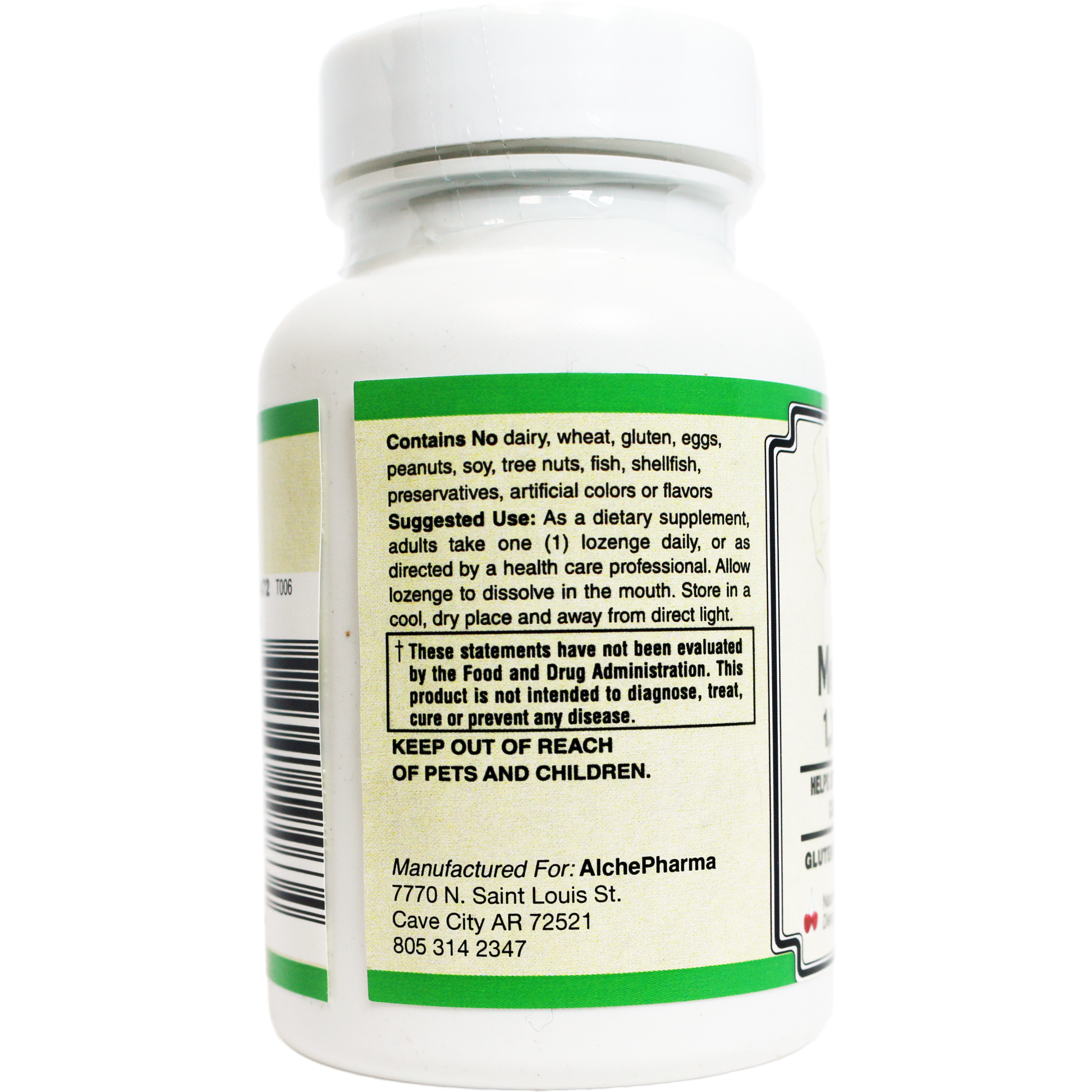Coenzymated Methylfolate Lozenges 1360 mcg DFE patented Magnafolate®-Vitamin-AlchePharma