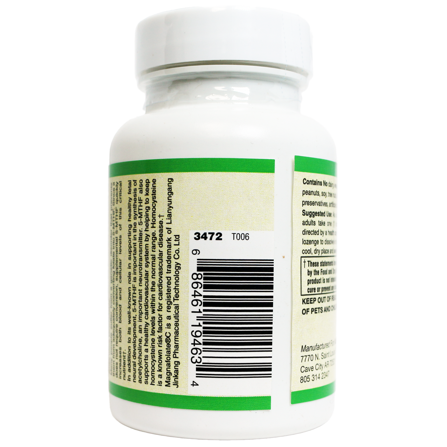 Coenzymated Methylfolate Lozenges 1360 mcg DFE patented Magnafolate®-Vitamin-AlchePharma