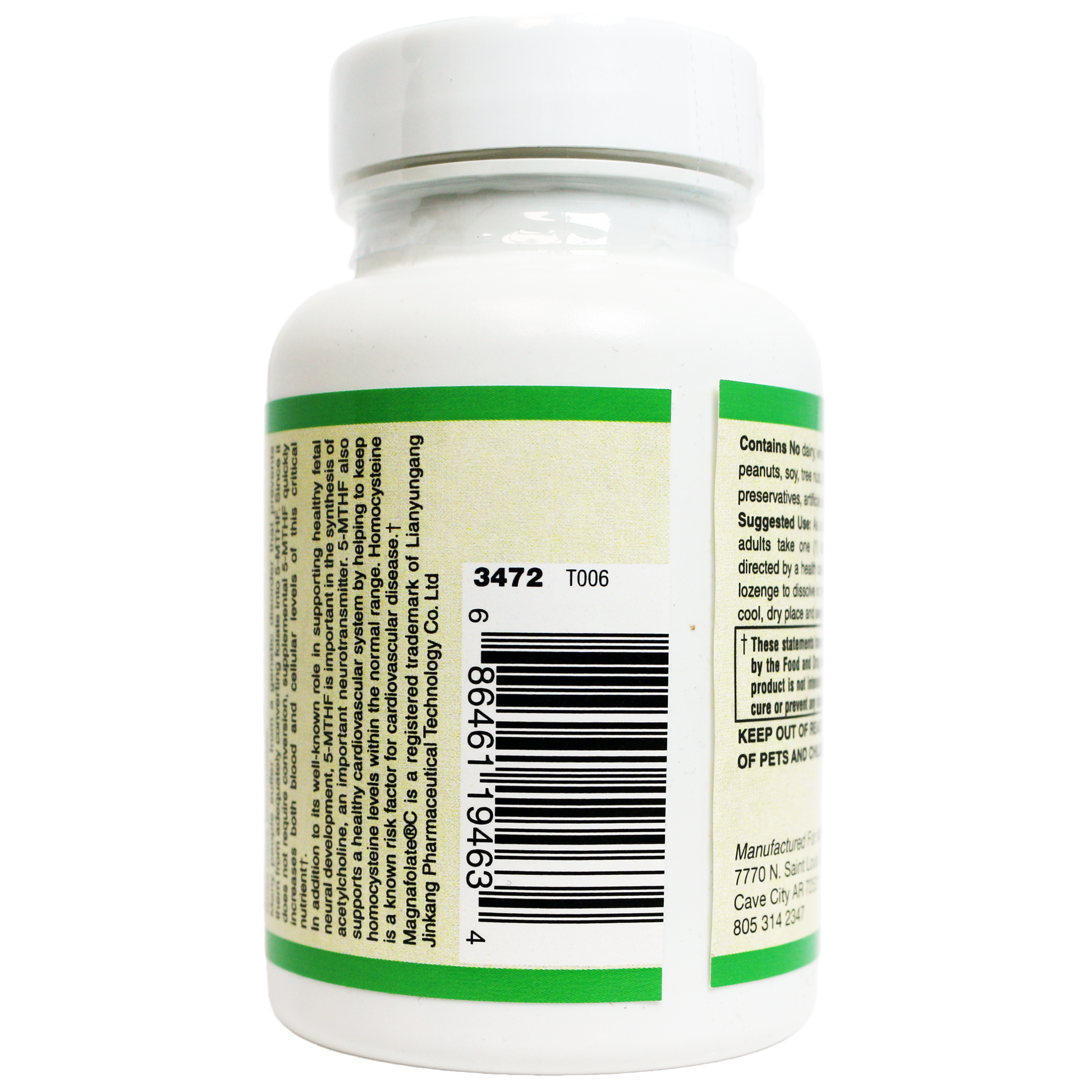 Coenzymated Methylfolate Lozenges 1360 mcg DFE patented Magnafolate®-Vitamin-AlchePharma