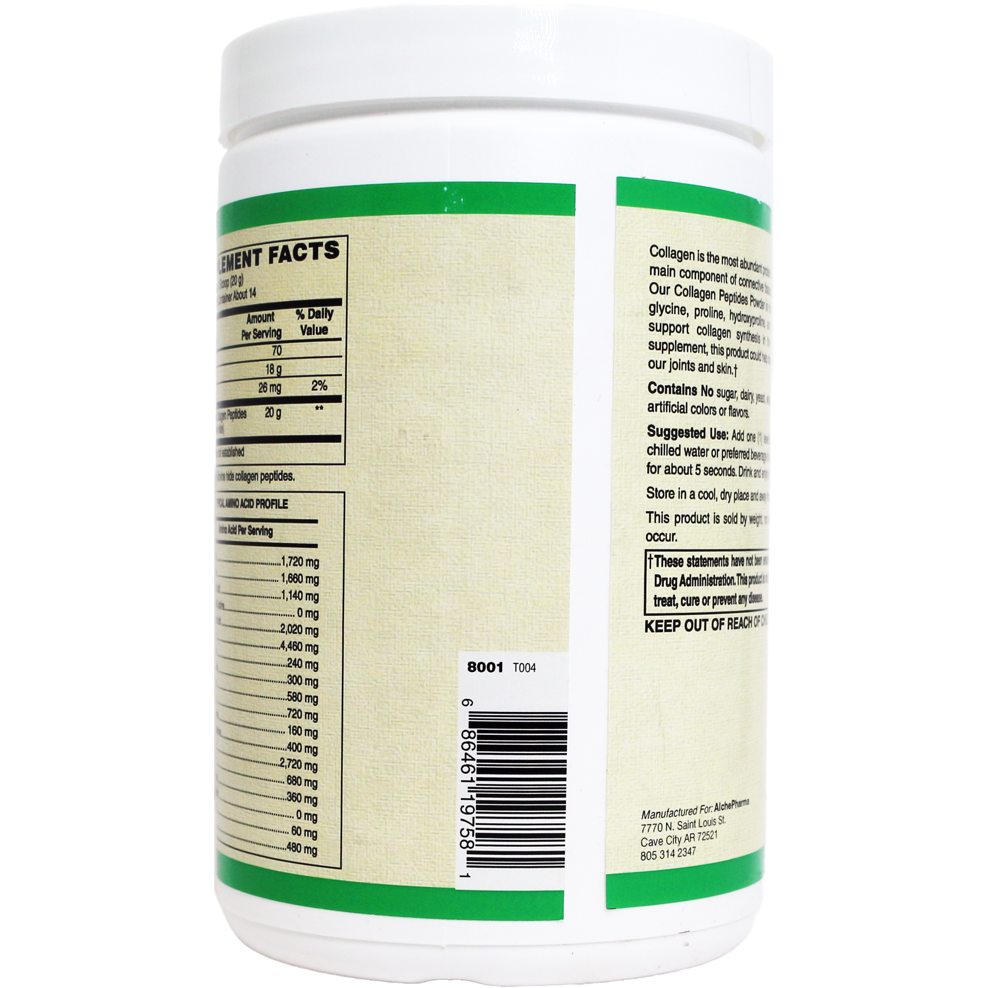 Collagen Peptides • Hydrolyzed Types 1 & 3 • Grass Fed-AlchePharma