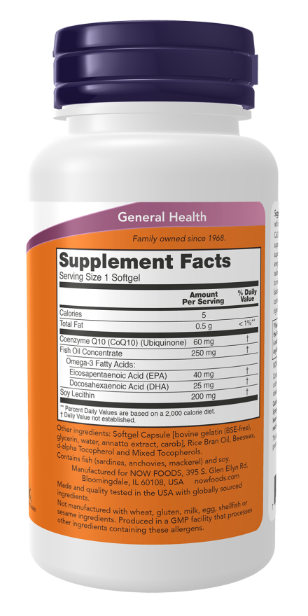 CoQ10 60 mg + Fish Oil Softgels