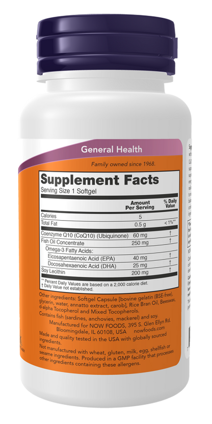 CoQ10 60 mg + Fish Oil Softgels