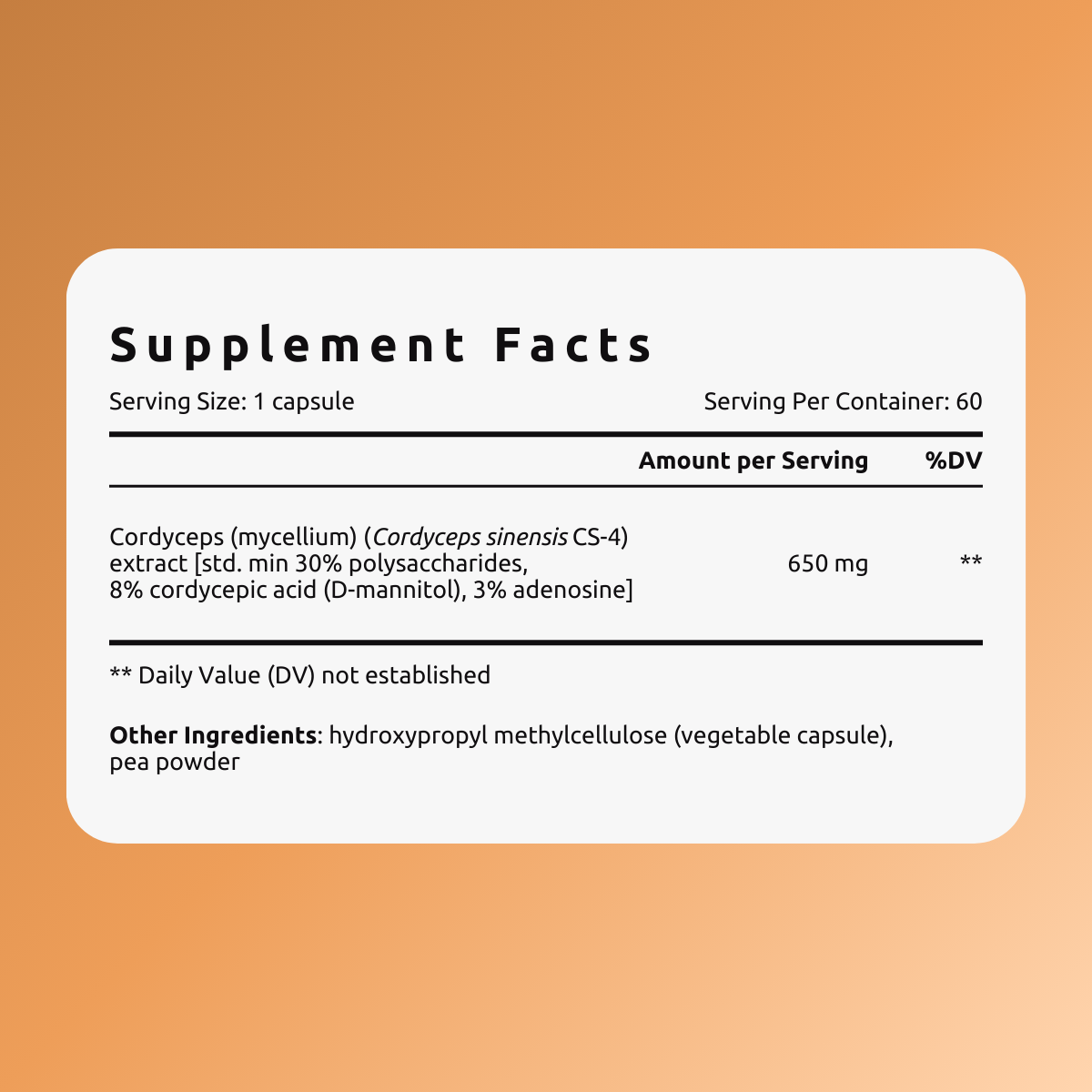 Cordyceps - 60 capsules