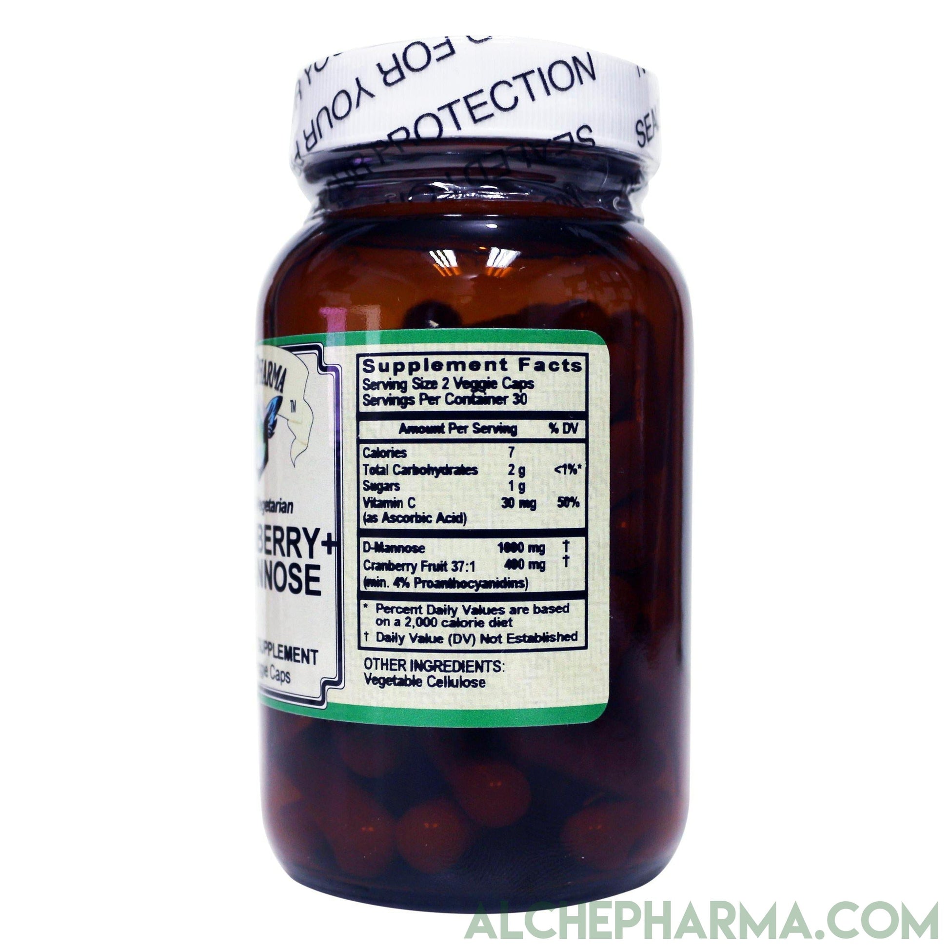 Cranberry + D-Mannose w/1000mg D-Mannose and a 37:1 Cranberry super concentrate at 4% proanthocyanidins-Cleanse-AlchePharma