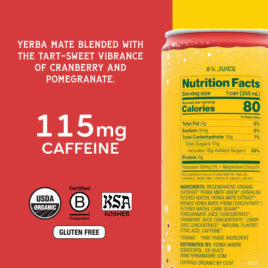 Yerba Madre Sparkling Cranberry Pomegranate