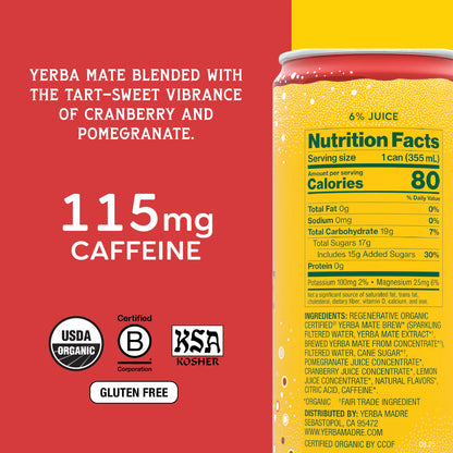 Yerba Madre Sparkling Cranberry Pomegranate