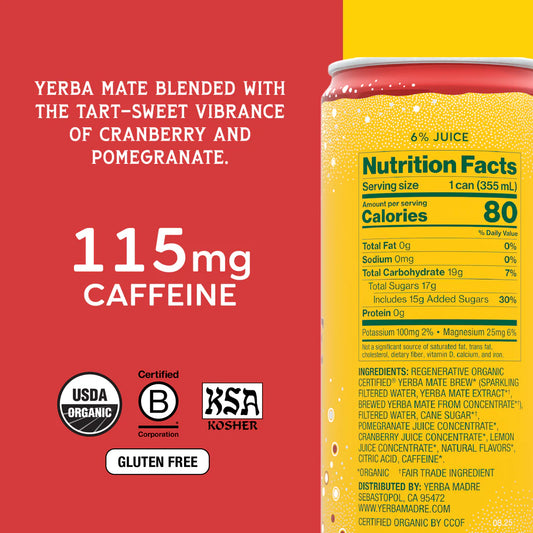 Yerba Madre Sparkling Cranberry Pomegranate