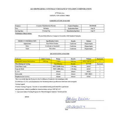 Creatine Monohydrate - [ 100% Pure, Highest Quality, Pharmaceutical Grade ]-Fitness-AlchePharma