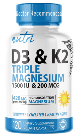 D3K2 Triple Magnesium complex, 120 ct