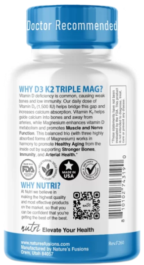 D3K2 Triple Magnesium complex, 120 ct