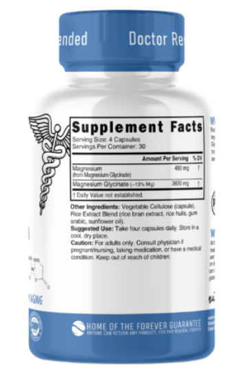 Magnesium Glycinate 480 mg, 120 ct