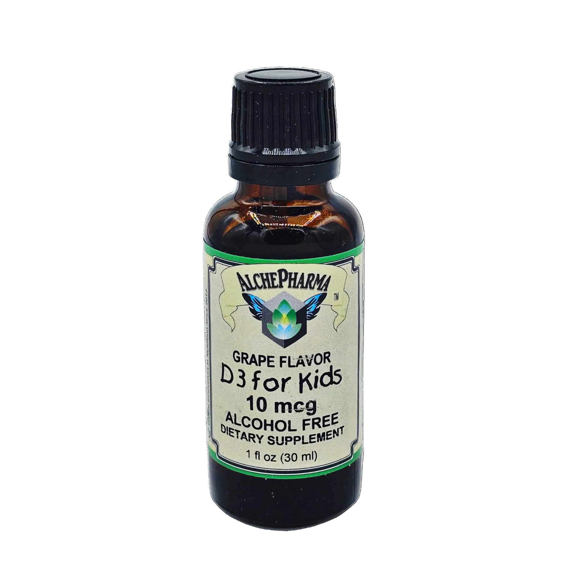 D3 Drops for Kid's - 10mcg/400iu (Alcohol-Free)-AlchePharma