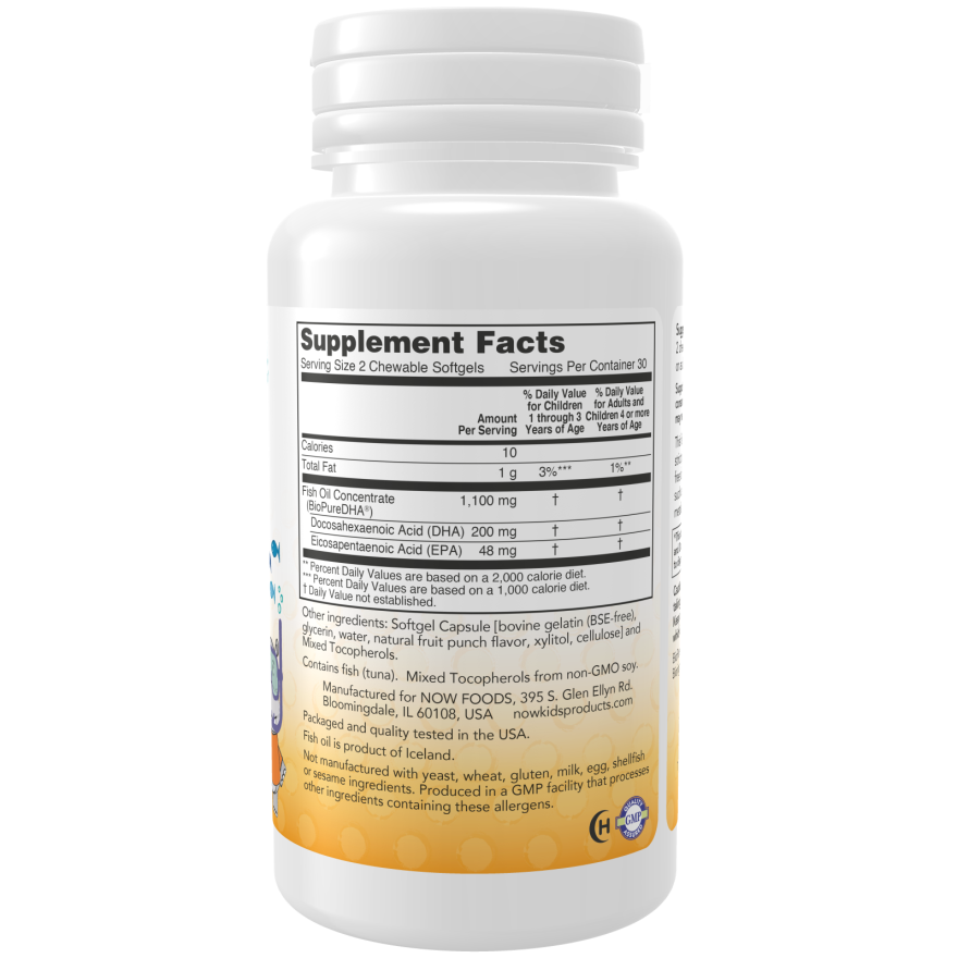 DHA Kids Fish Oil Chewable Softgels-Nutritional Oils-AlchePharma